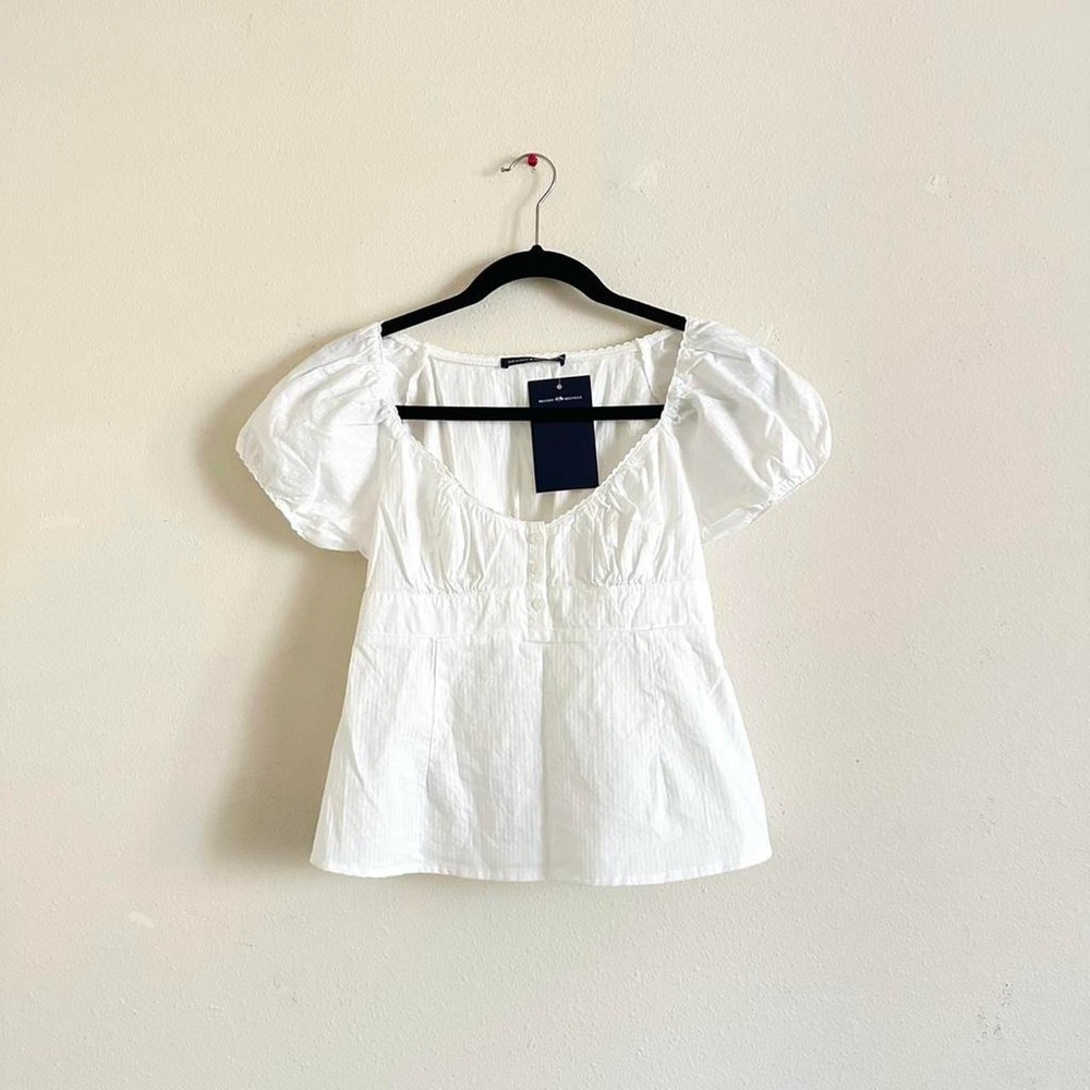 Elegant White Puff Sleeve Top